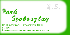 mark szoboszlay business card